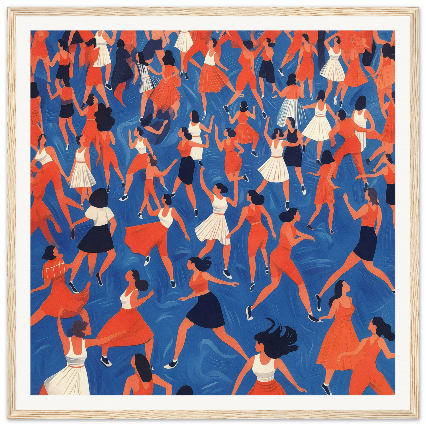 Energetic dancers in red, white, and blue for vibrant nursery wall art decor