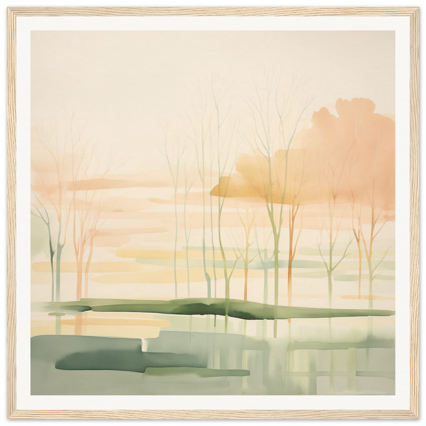 Watercolor painting of a misty landscape for charming nursery wall art decor