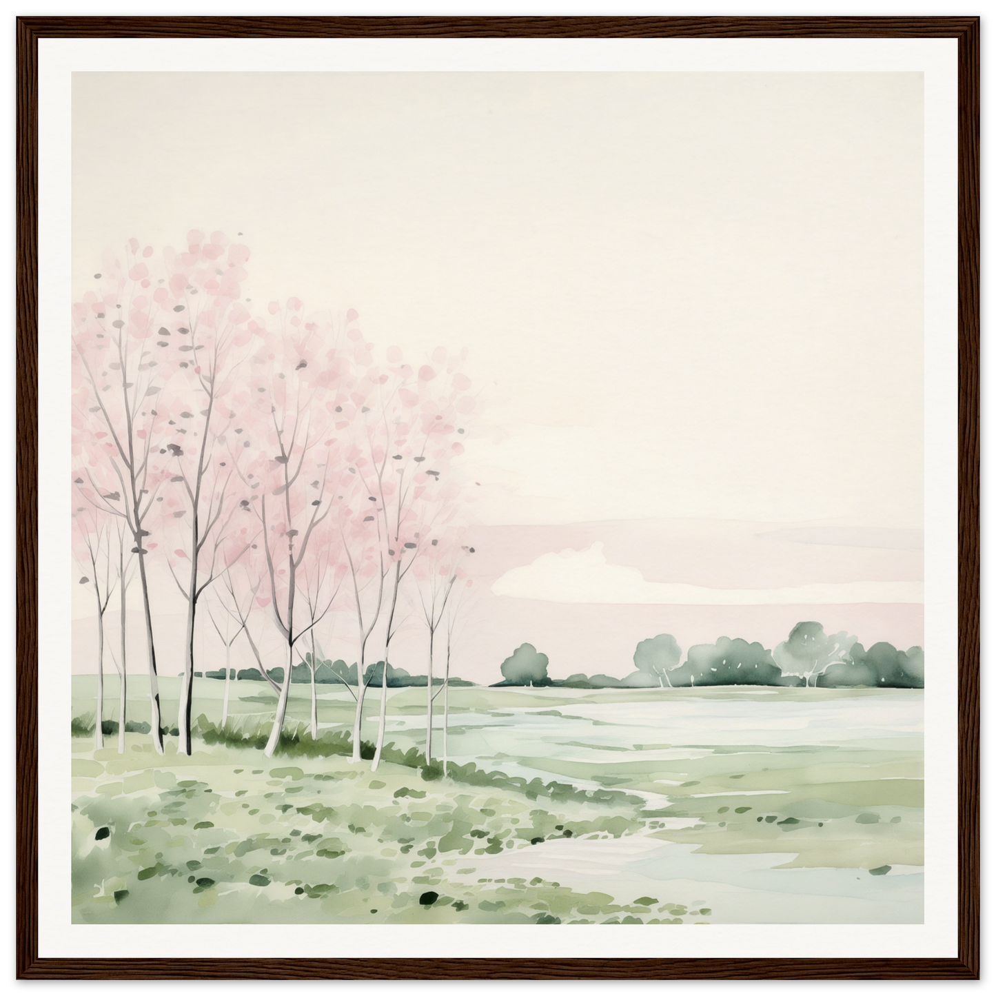 Watercolor painting of birch trees, perfect for nursery wall art and decor