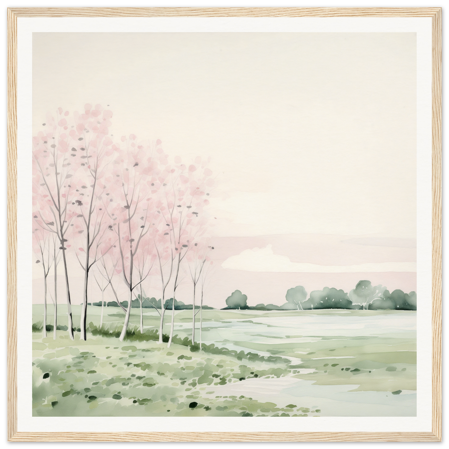 Watercolor painting of birch trees, perfect for nursery wall art and decor