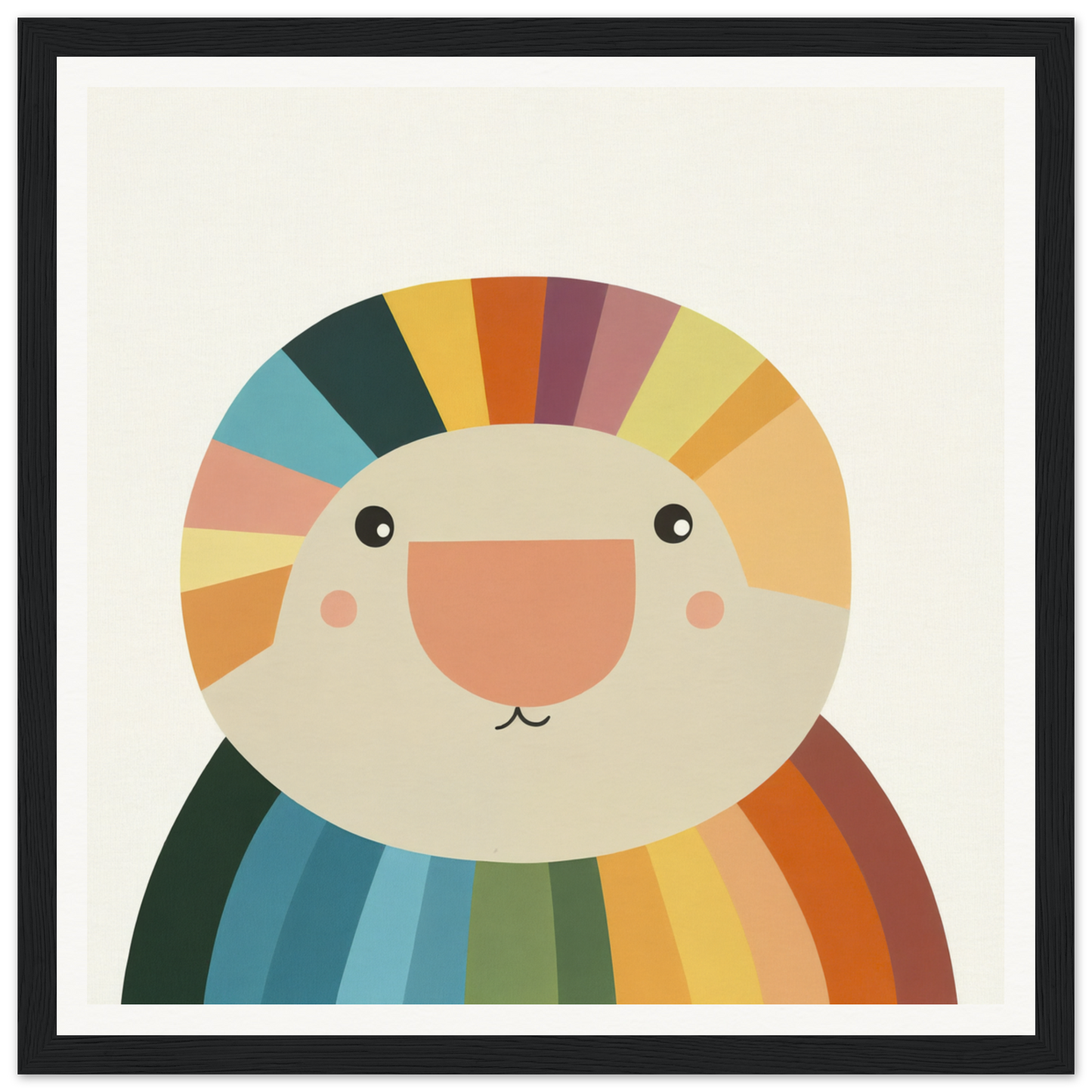 Smiling cartoon rainbow creature for fun nursery wall art or decor in product57