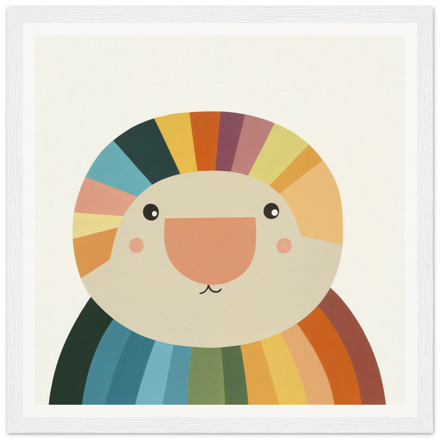 Colorful rainbow-striped cartoon creature for nursery wall art in Product57