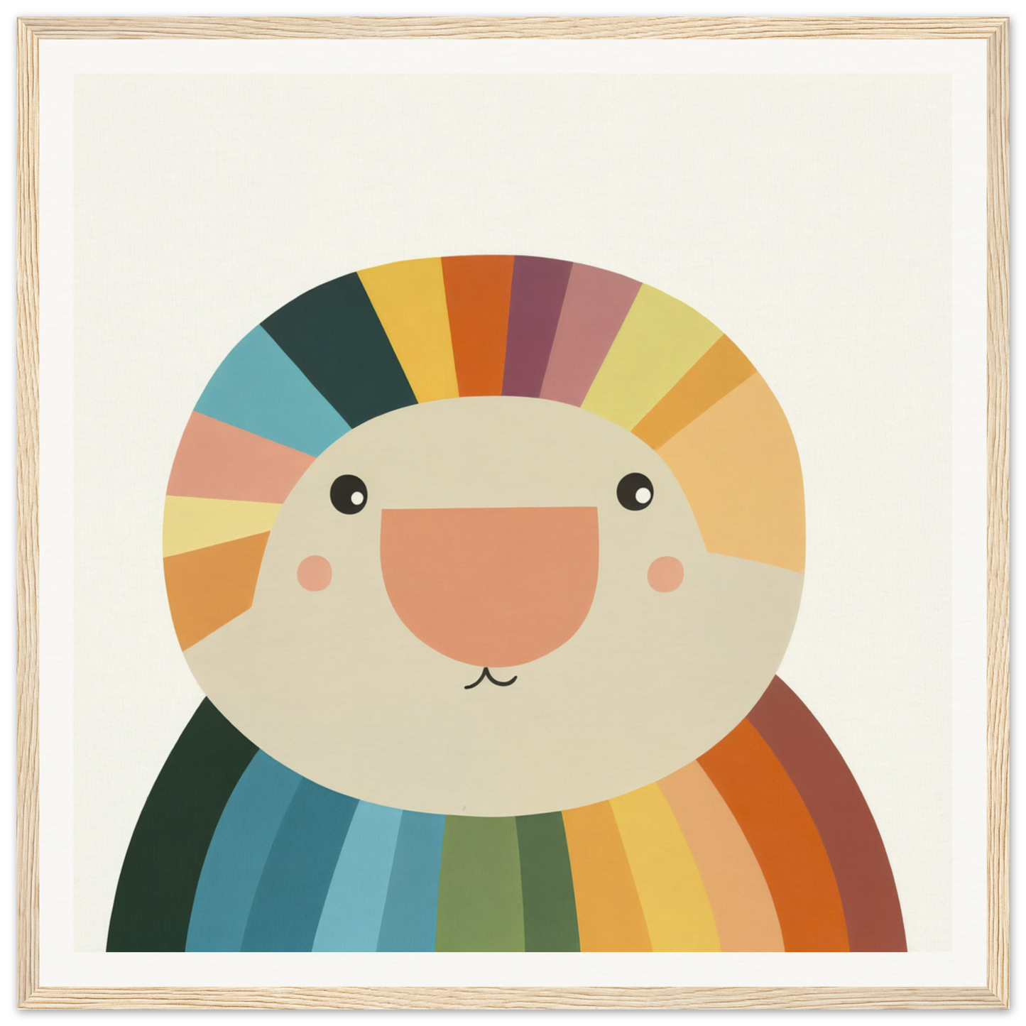 Adorable rainbow creature perfect for nursery wall art or framed poster decor