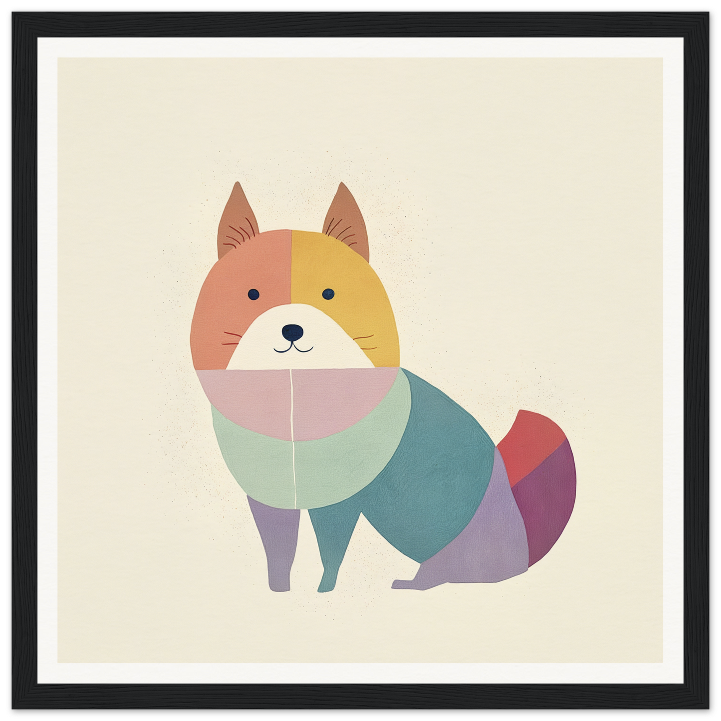 Colorful geometric fox illustration perfect for nursery wall art or decor in Product75