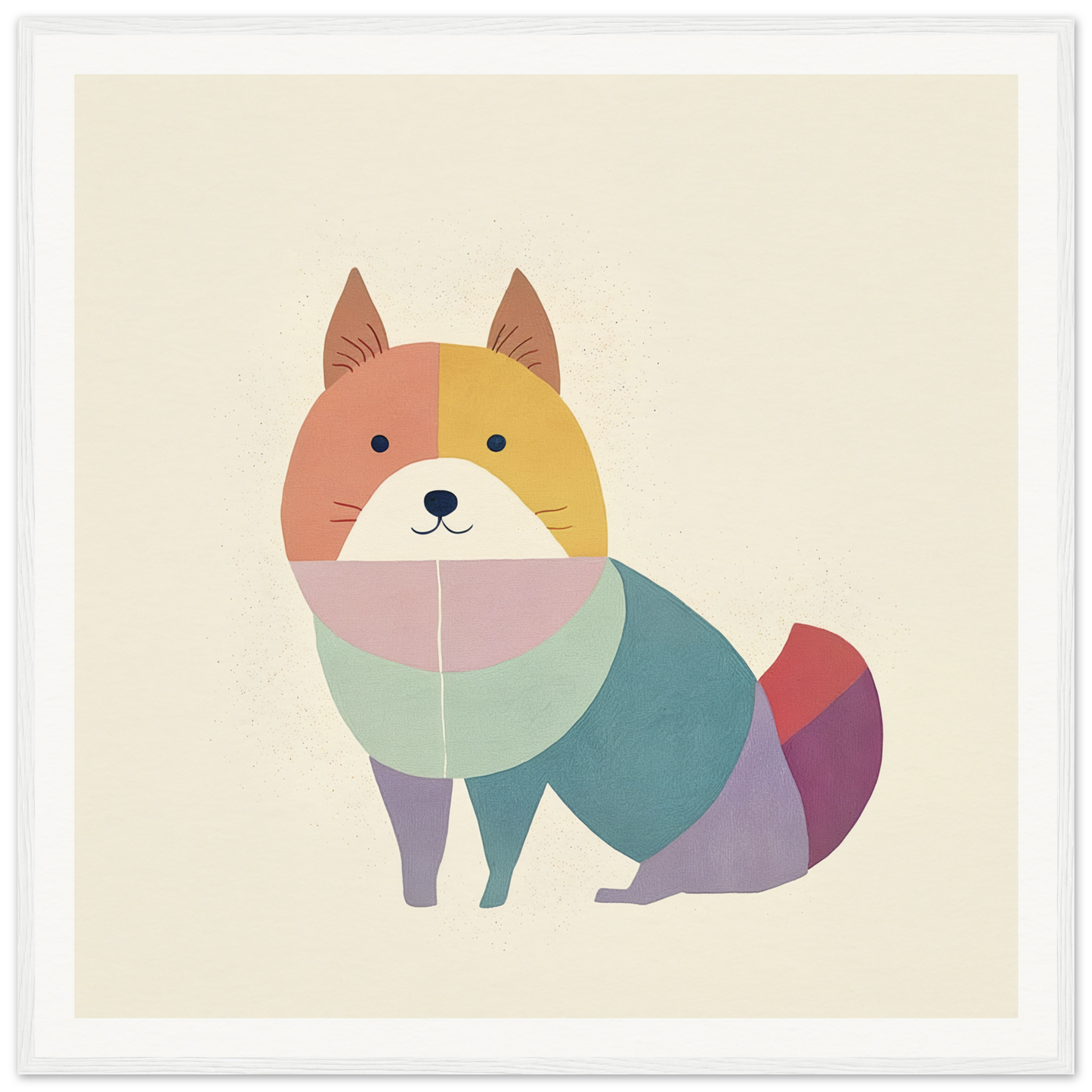 Colorful geometric fox illustration for nursery wall art and decor in product75