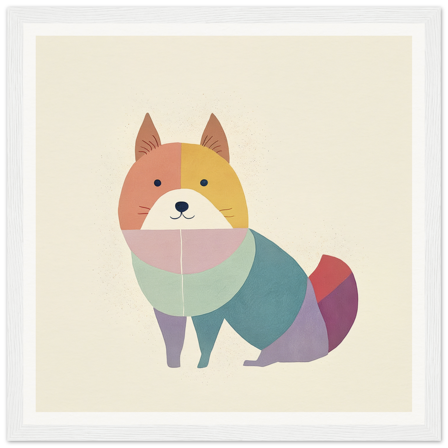 Colorful geometric fox illustration for cute nursery wall art or decor in product75
