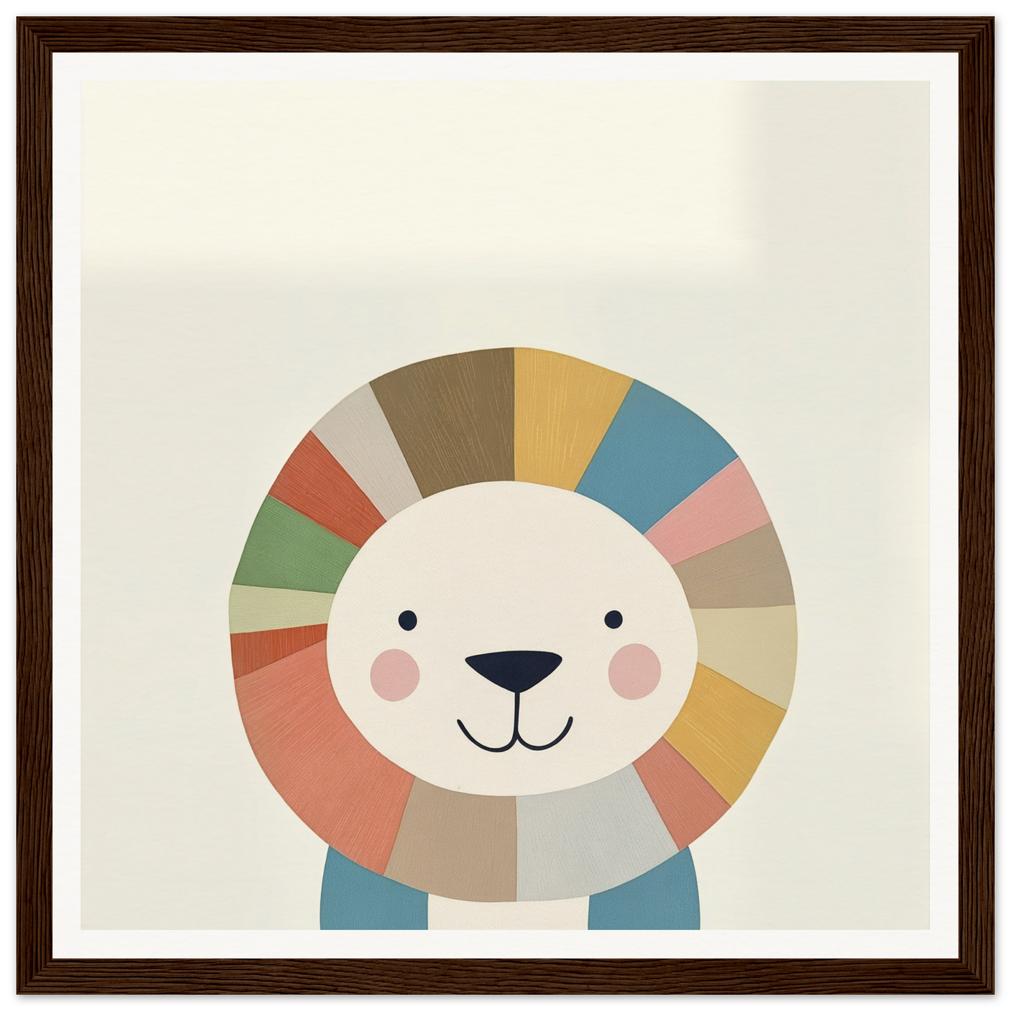 Cute cartoon lion with rainbow mane for nursery wall art or decor in product85