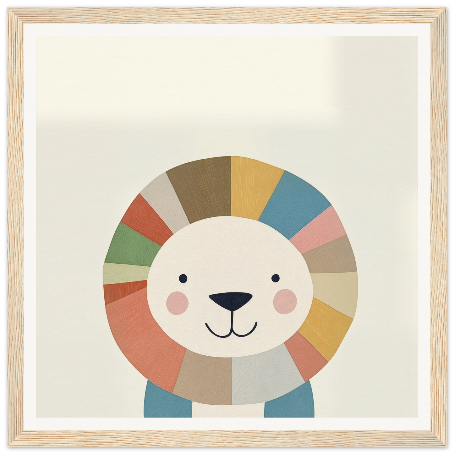 Cute cartoon lion with rainbow mane for fun nursery wall art or decor in product85