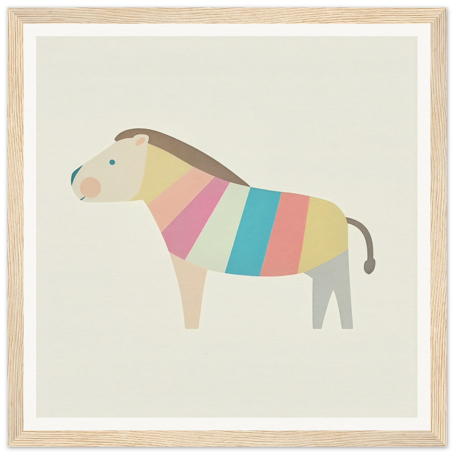 Stylized cartoon buffalo in pastel colors for nursery wall art or decor product93