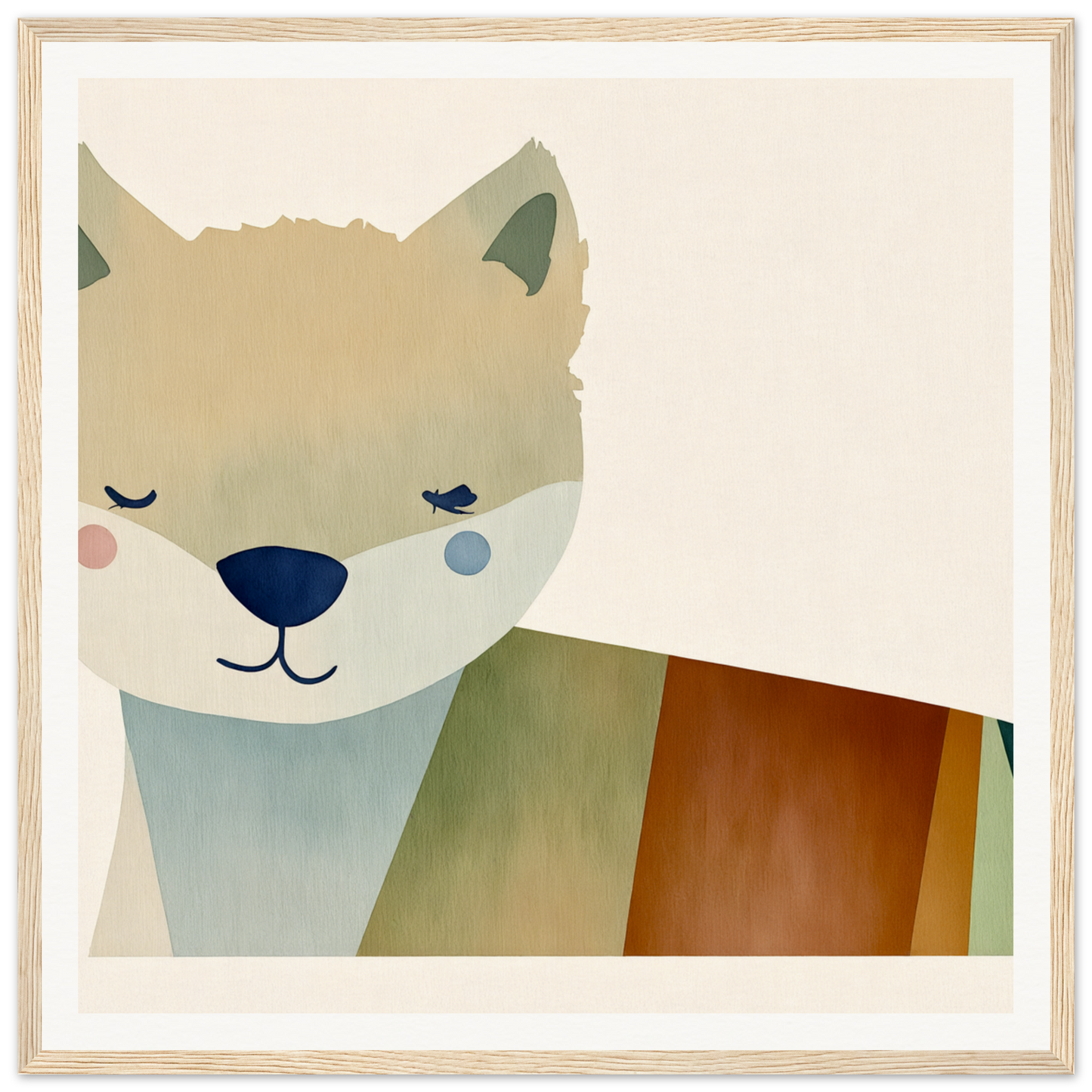 Cute cartoon fox with a smile perfect for nursery wall art or decor in Product95