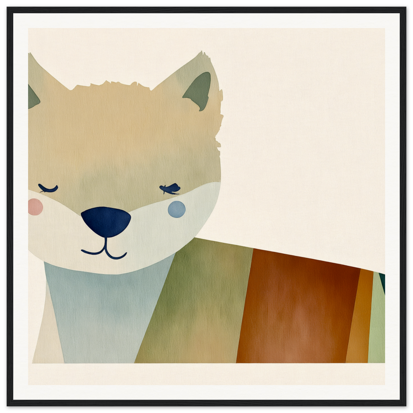 Cute cartoon fox with a smile, perfect for nursery wall art or decor in Product95
