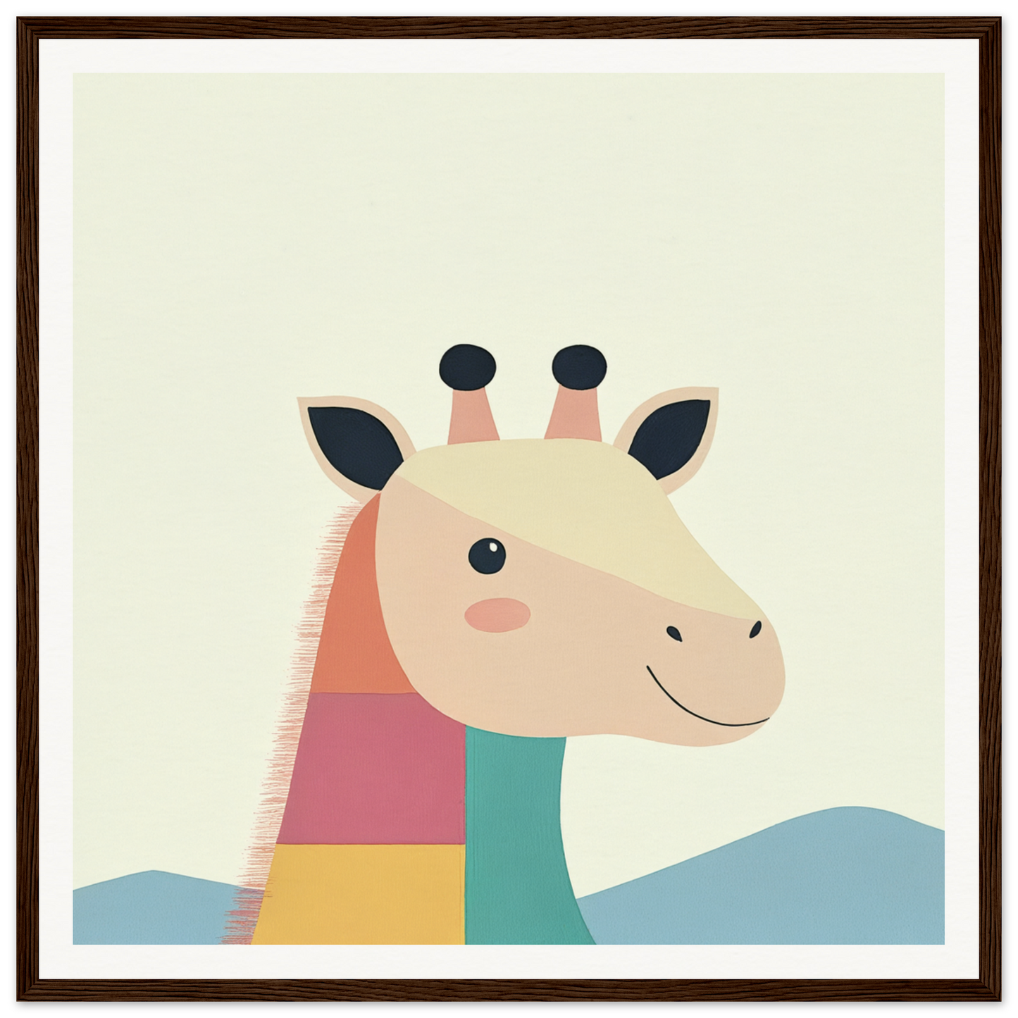 Colorful geometric giraffe illustration for nursery wall art and decor in Product99