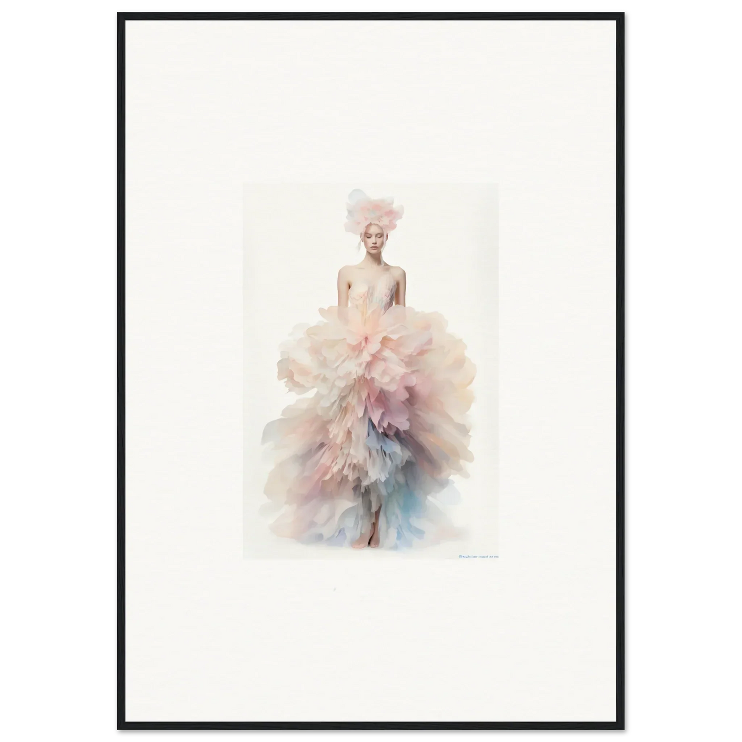 Delicate watercolor figure in pastel gown from the Psychedelic Iridescence Hymn special edition art™