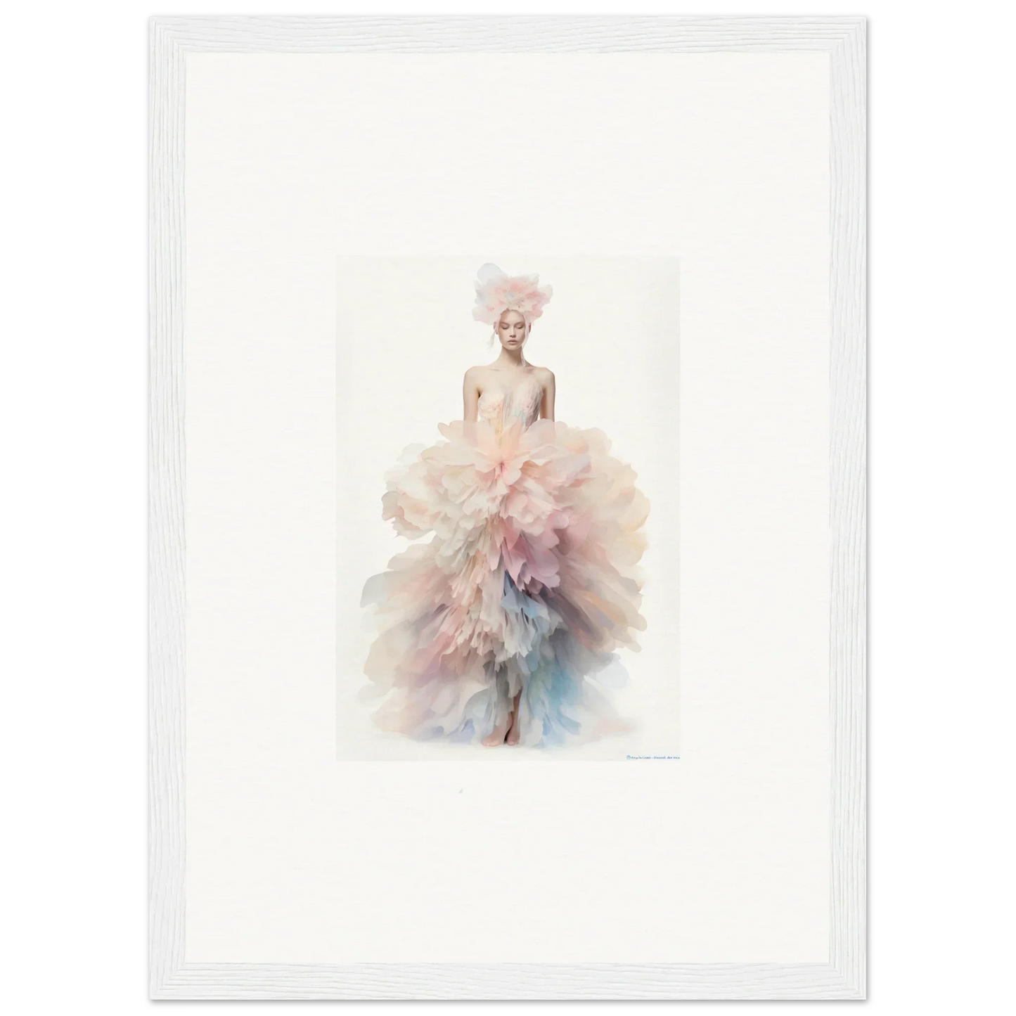 Delicate watercolor ballet dancer in soft pink tulle, part of Psychedelic Iridescence Hymn
