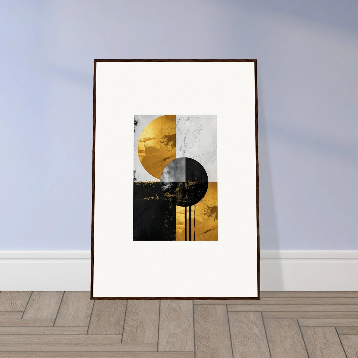 Framed wall art featuring geometric shapes in vibrant colors for golden dreams room decor