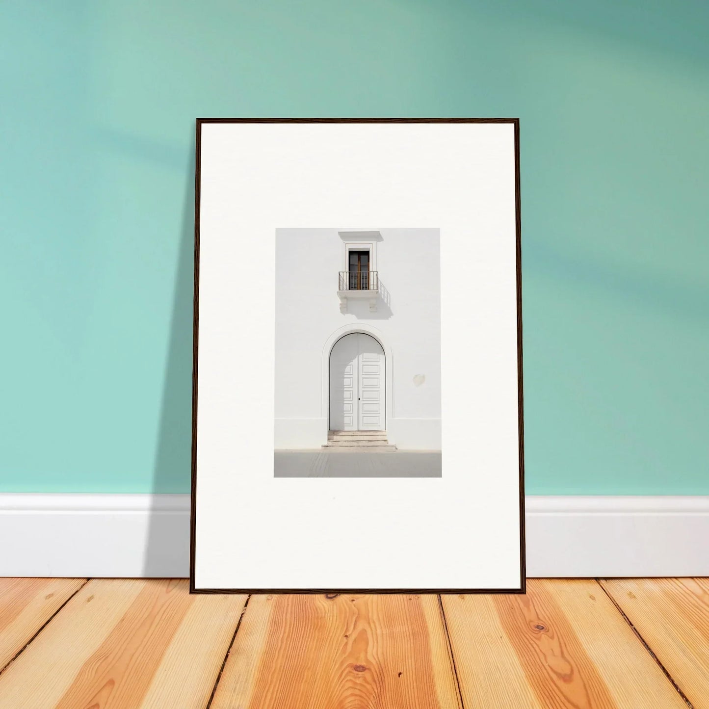 Framed black and white art of minimalist doorway in Radiant Portal Reverie special edition