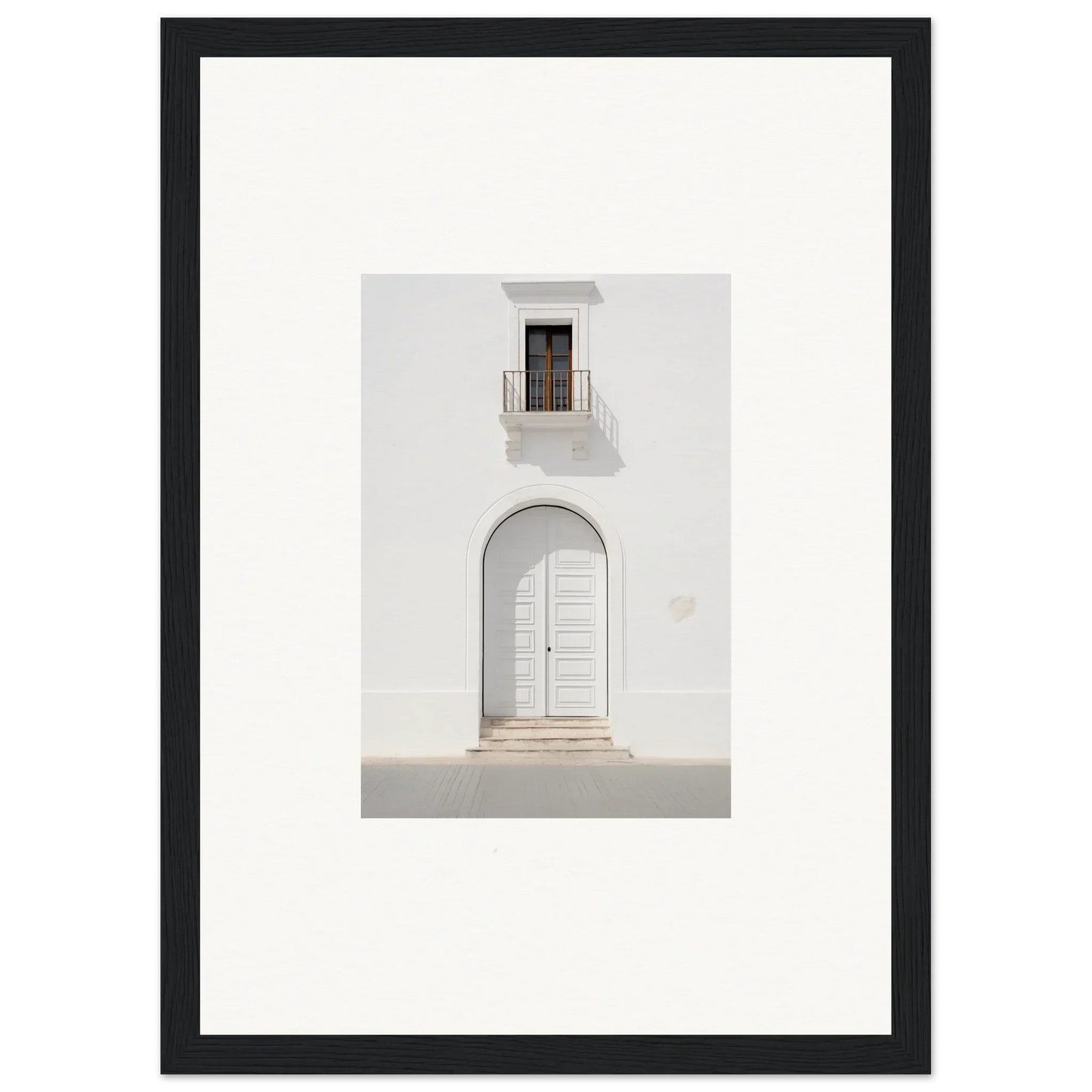 White arched doorway with a small window, featured in Radiant Portal Reverie art™