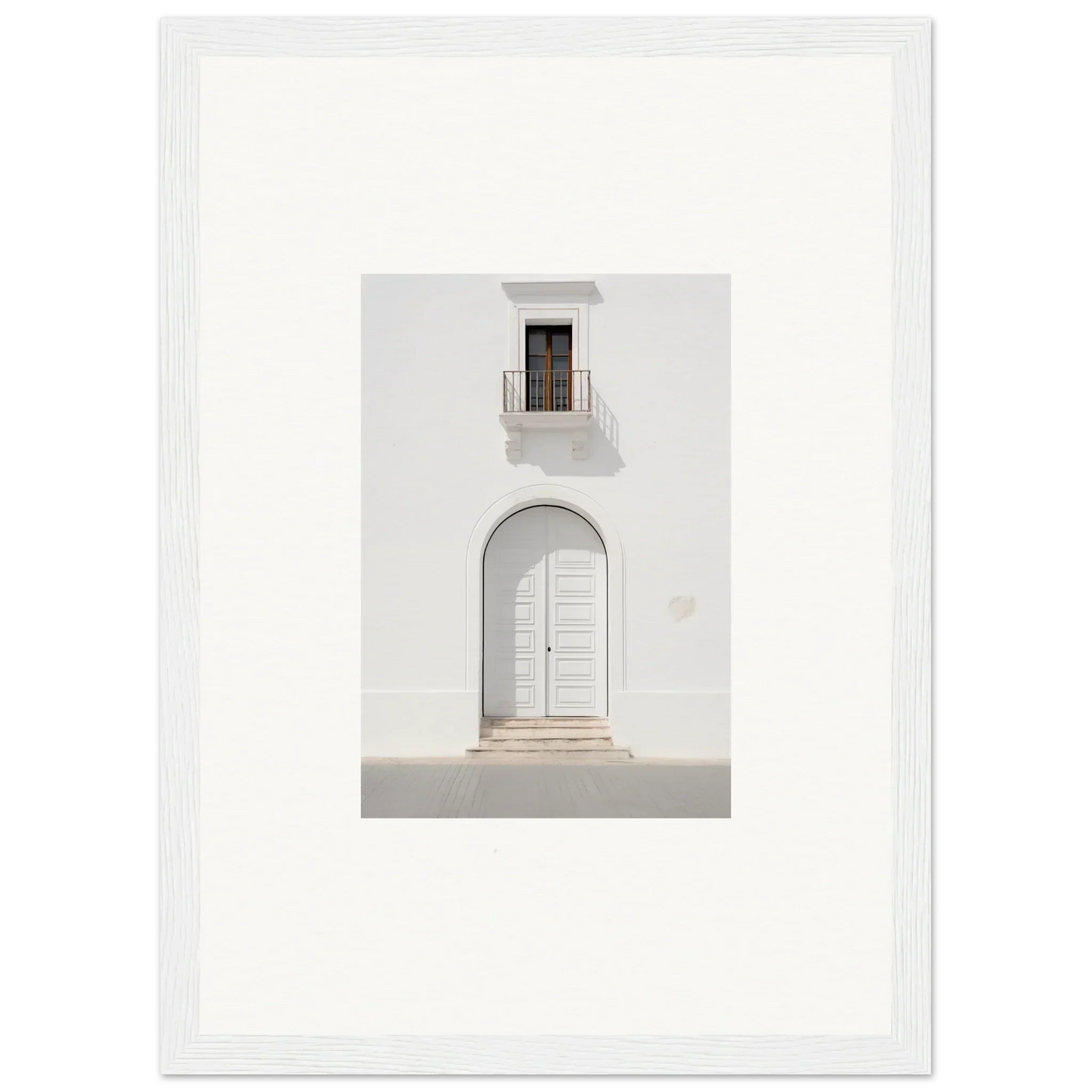 White arched doorway with a window, featured in Radiant Portal Reverie special edition art™