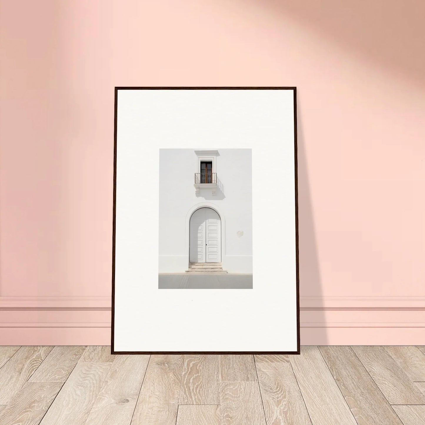 Framed black and white photo of a minimalist door in Radiant Portal Reverie special edition art™