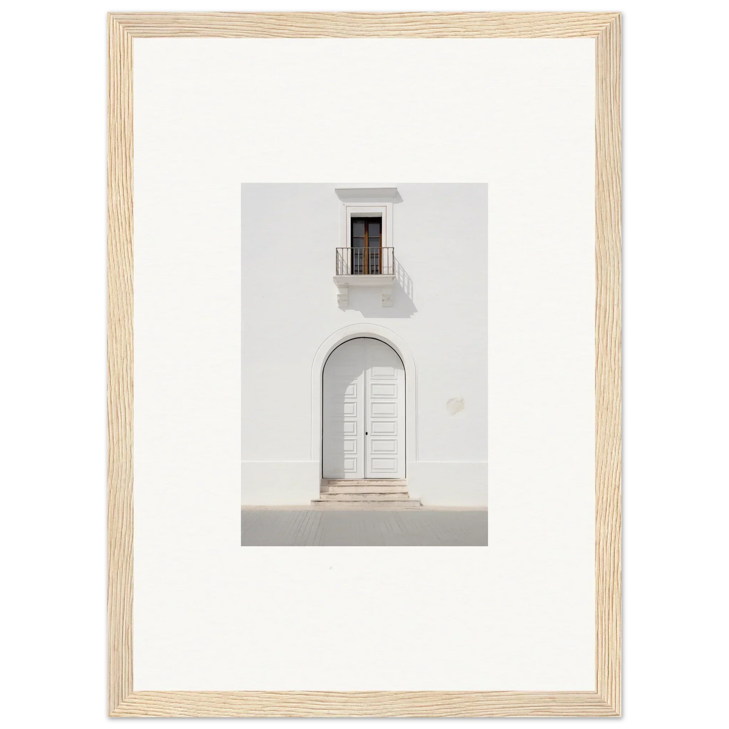 White arched doorway with a window above, featured in Radiant Portal Reverie