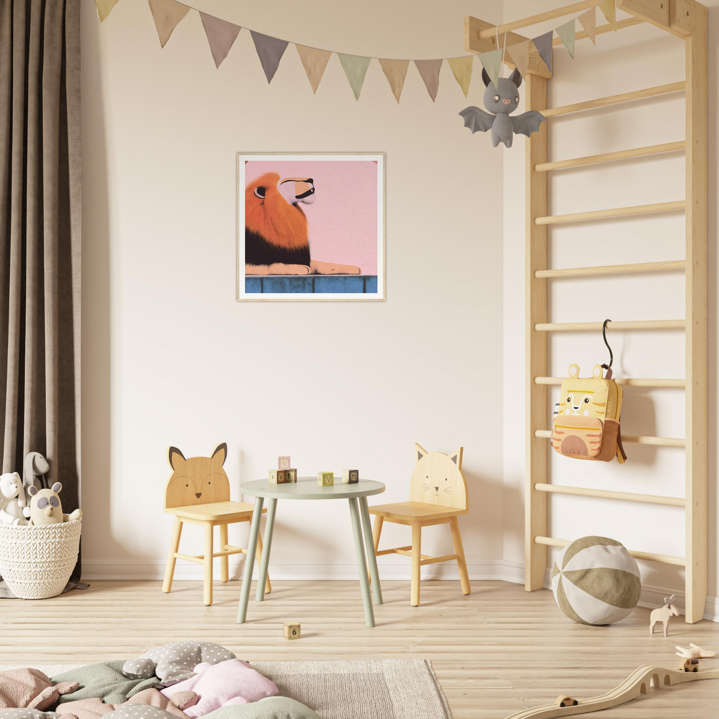 Children’s play area featuring animal-themed chairs and table from Regal Tranquil Spectacles