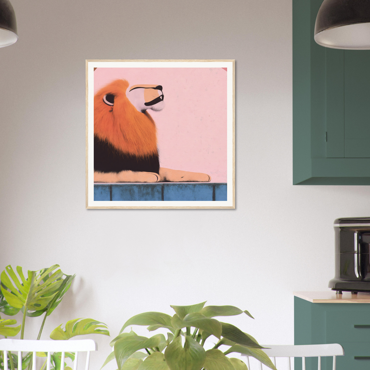 Framed artwork of a red fox on pink, featured in Regal Tranquil Spectacles collection
