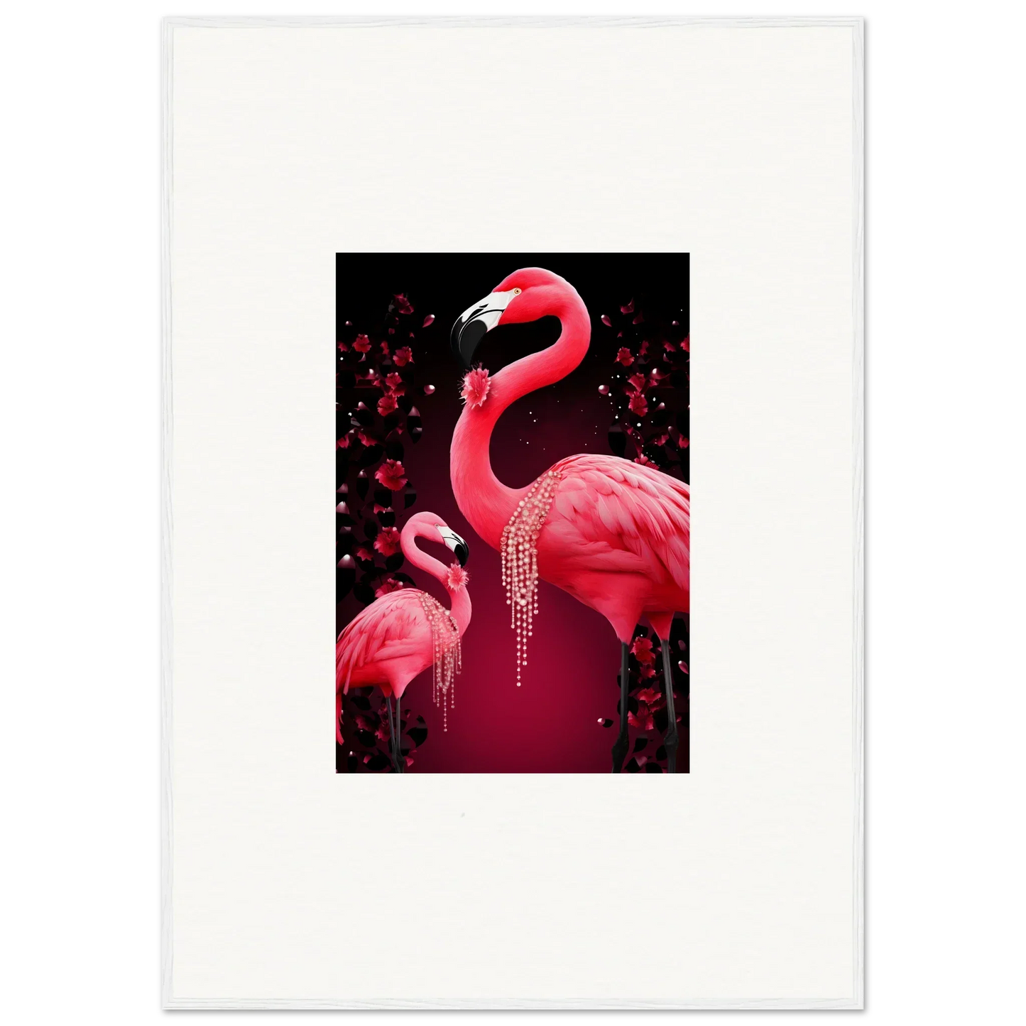 Vibrant pink flamingo canvas print for stylish room decoration wall art
