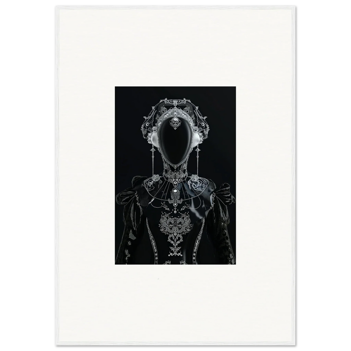 Dark ornate silhouette of a skeletal figure with Photon Glitters for unique room decoration