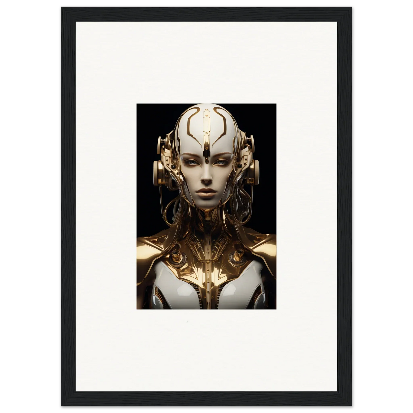 Futuristic humanoid robot art for a luminous vessel room decoration canvas print