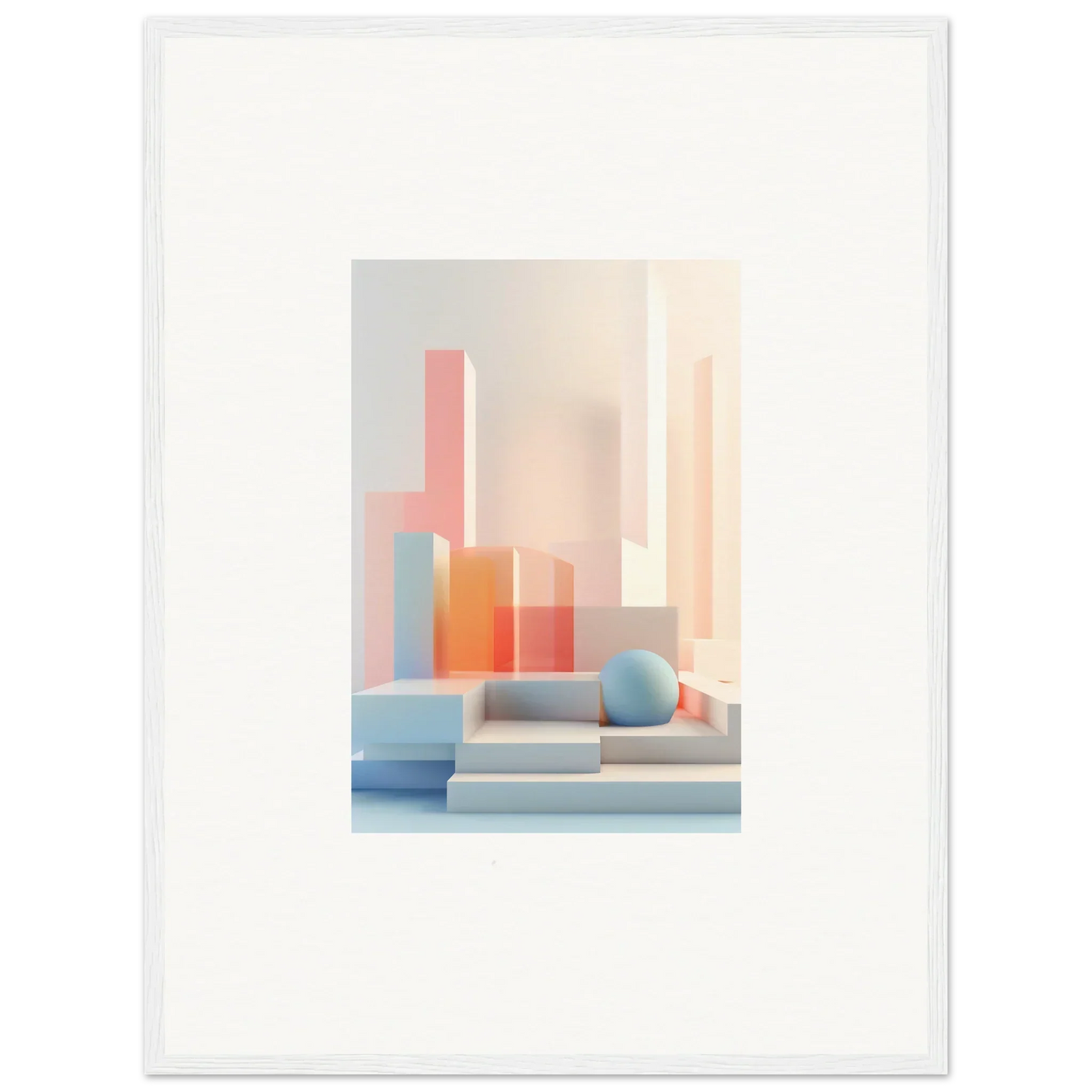 Abstract geometric canvas print of pastel shapes for vibrant room decoration