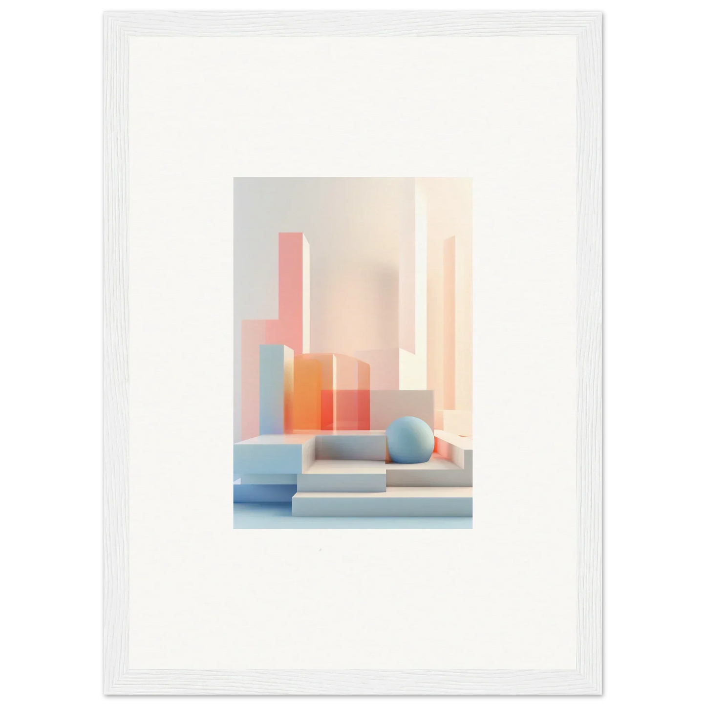 Abstract geometric canvas print in pastel colors, perfect for room decoration with tangible origami