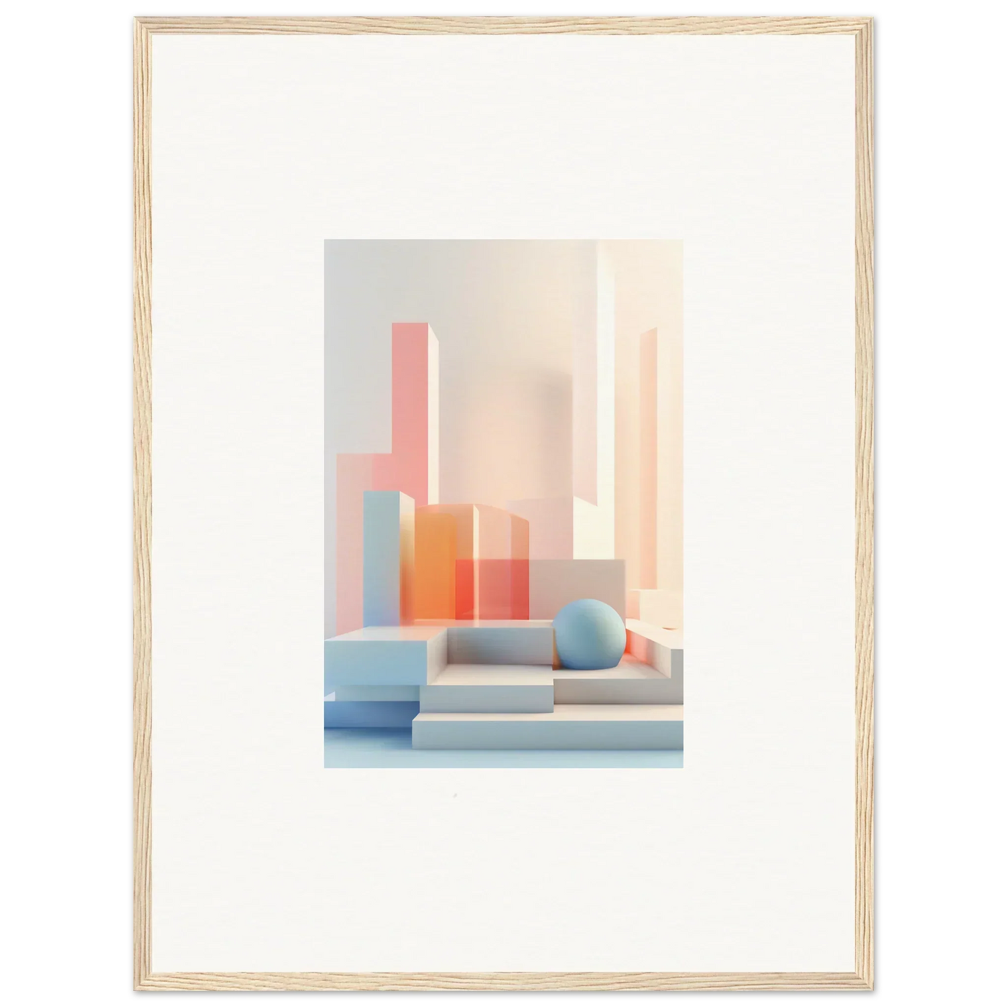 Abstract geometric canvas print with pastel shapes for stylish room decoration in Tangible Origami