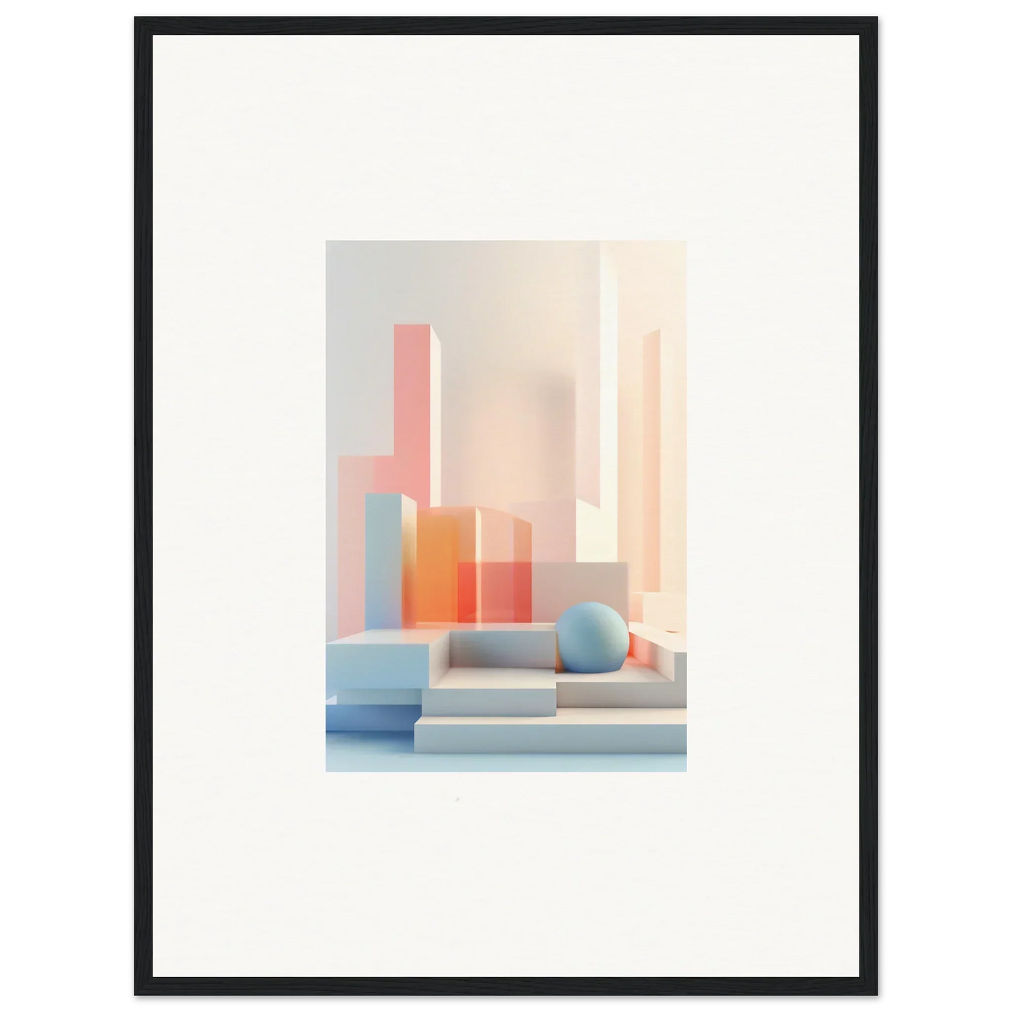 Abstract geometric canvas print in pastel colors, perfect for room decoration or tangible origami vibes