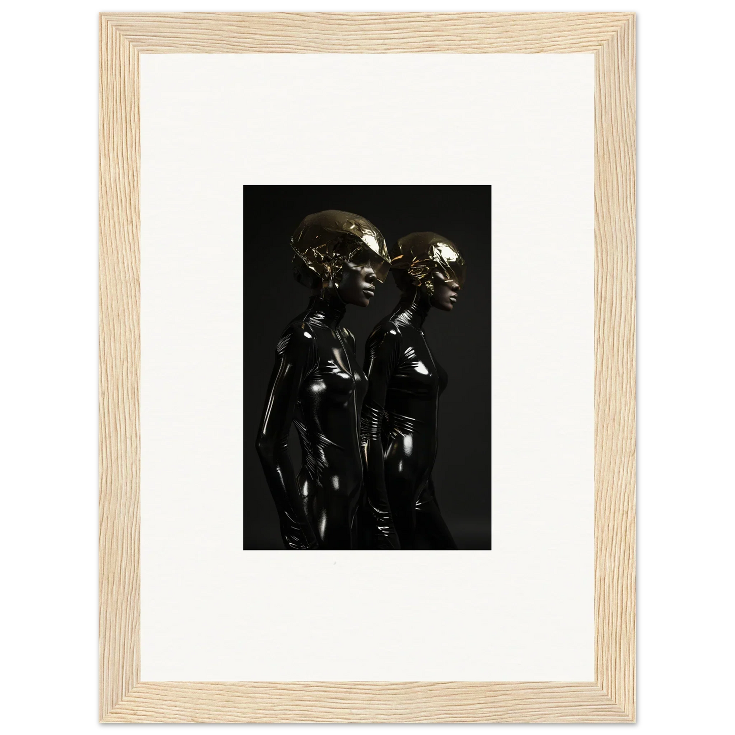 Bronze sculpture depicting two stylized human figures standing close together.