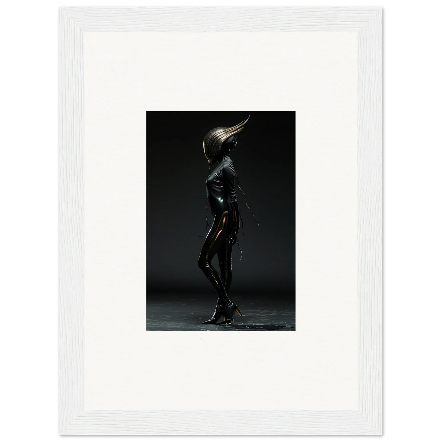 Futuristic humanoid figure with a sleek, metallic appearance and elongated head.