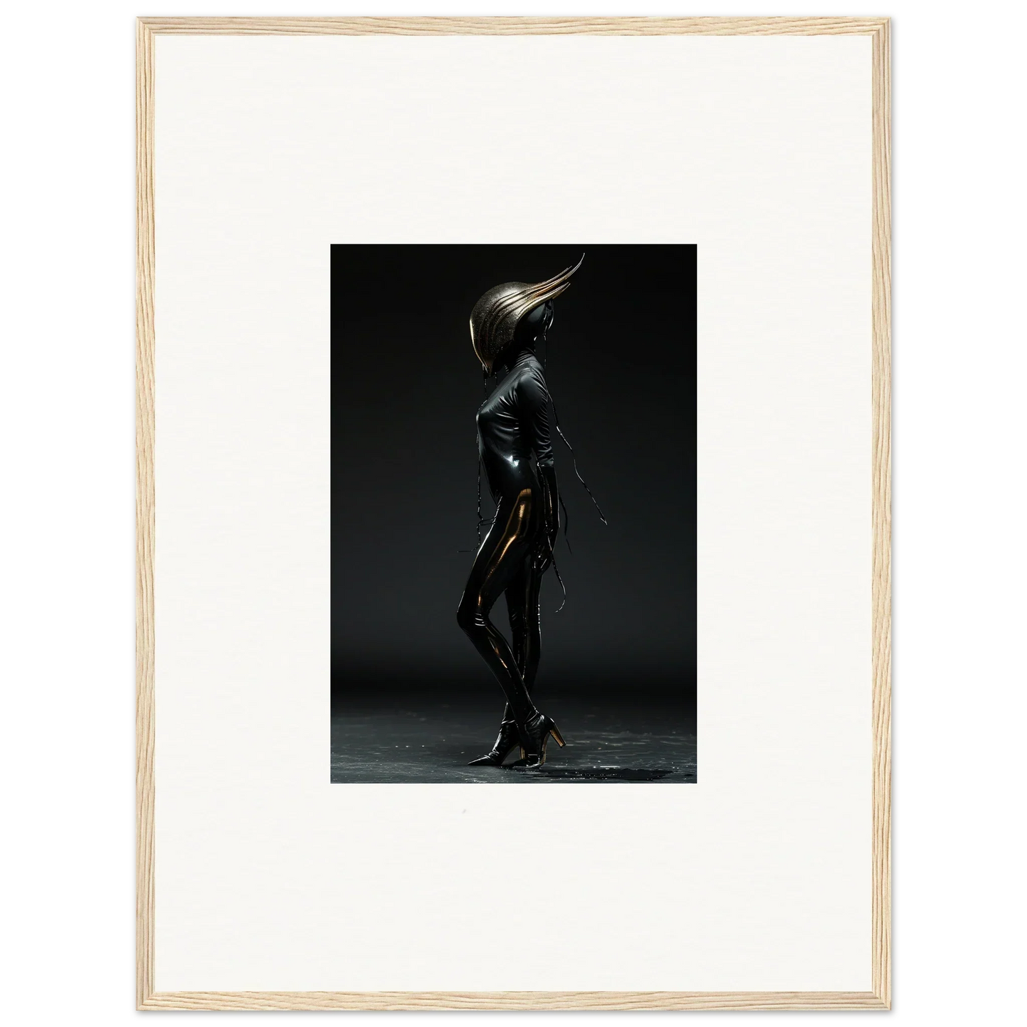 Metallic humanoid figure with an elongated, pointed head standing in a dramatic pose.
