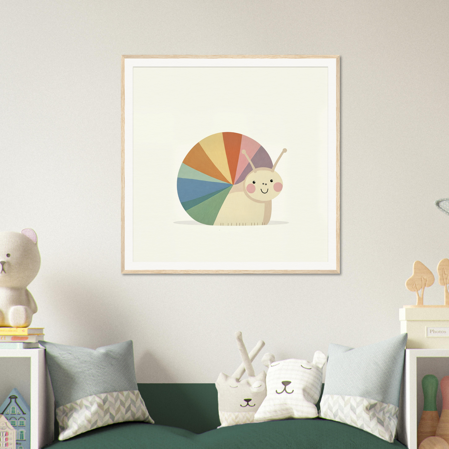 Colorful rainbow snail with a smile in a special edition art design for Snail’s Spiraling Symphony