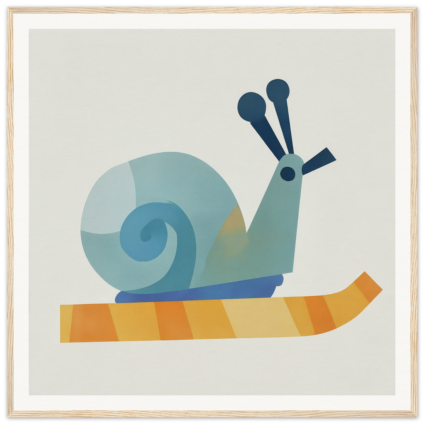 Blue snail with long antennae on orange surface in Spiral Dreams Voyage product