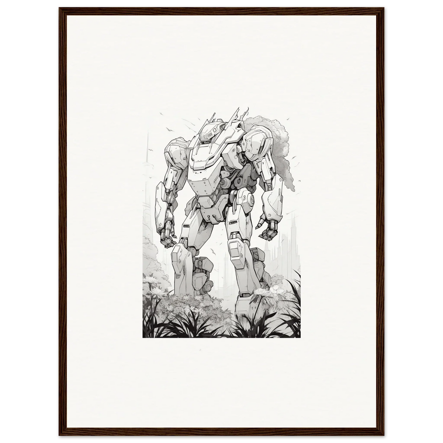 Imposing robotic figure for a cool Sky Alchemy room decoration canvas print
