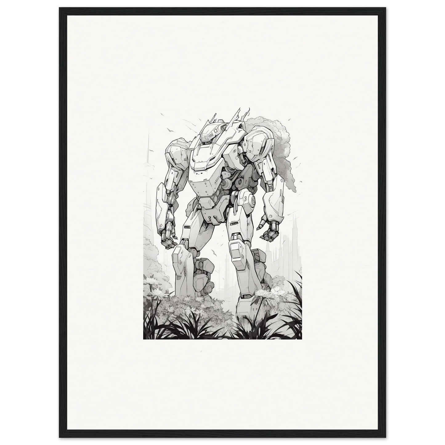 Imposing armored humanoid figure canvas print for Sky Alchemy room decoration