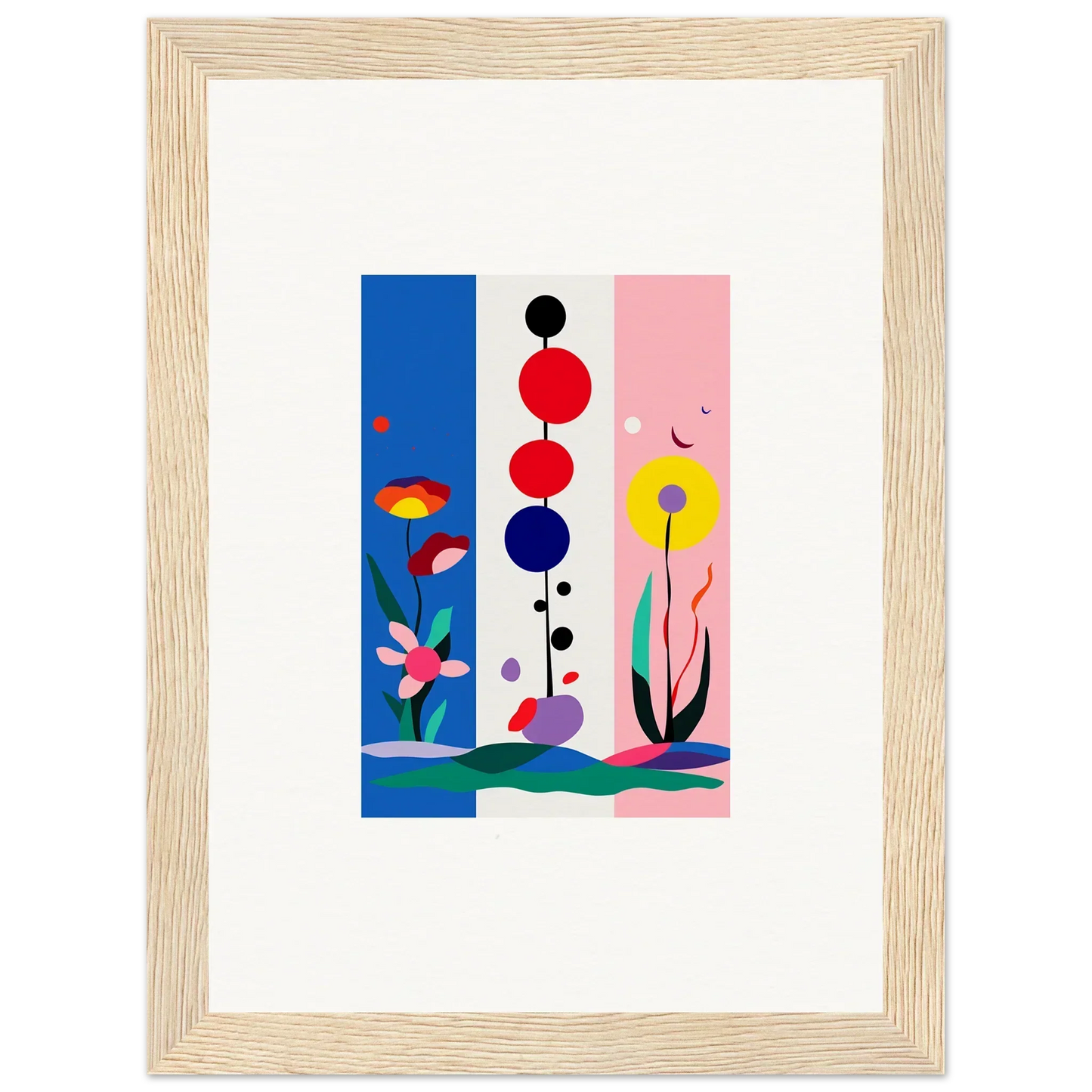 Colorful abstract canvas print of Fleur Fantaisie for trendy room decoration