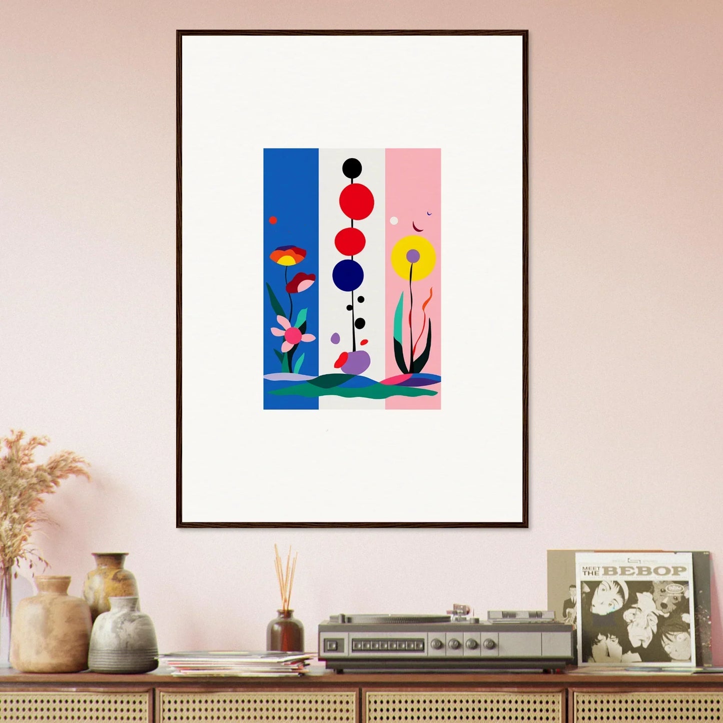Framed abstract canvas print of Fleur Fantaisie for vibrant room decoration