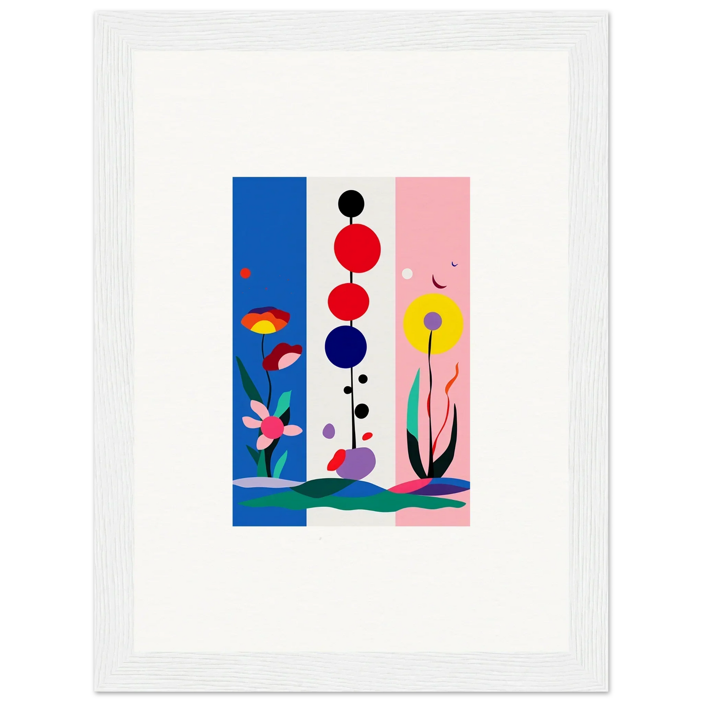 Colorful Colorful abstract canvas print of Fleur Fantaisie, perfect for room decoration
