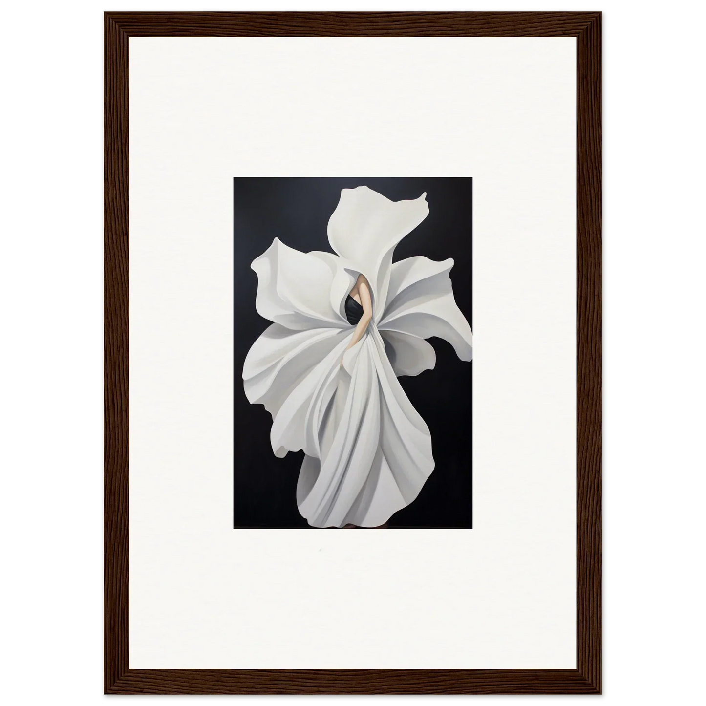 White orchid flower with ruffled petals for elegant petal fluidity room decor