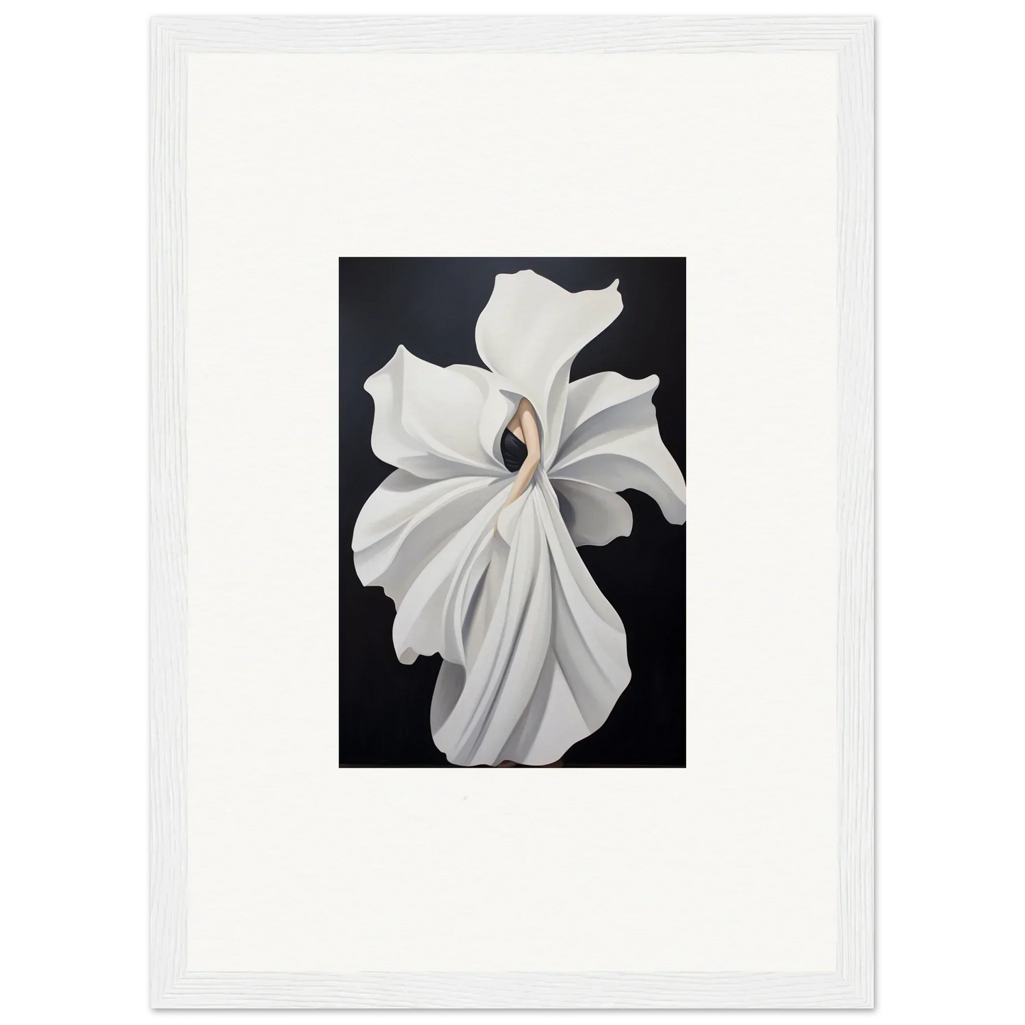 White orchid flower with delicate petals for petal fluidity room decor framed wall art