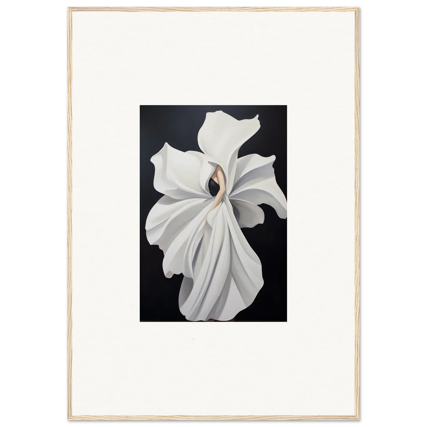 White flower with delicate petals showcasing petal fluidity for elegant room decor
