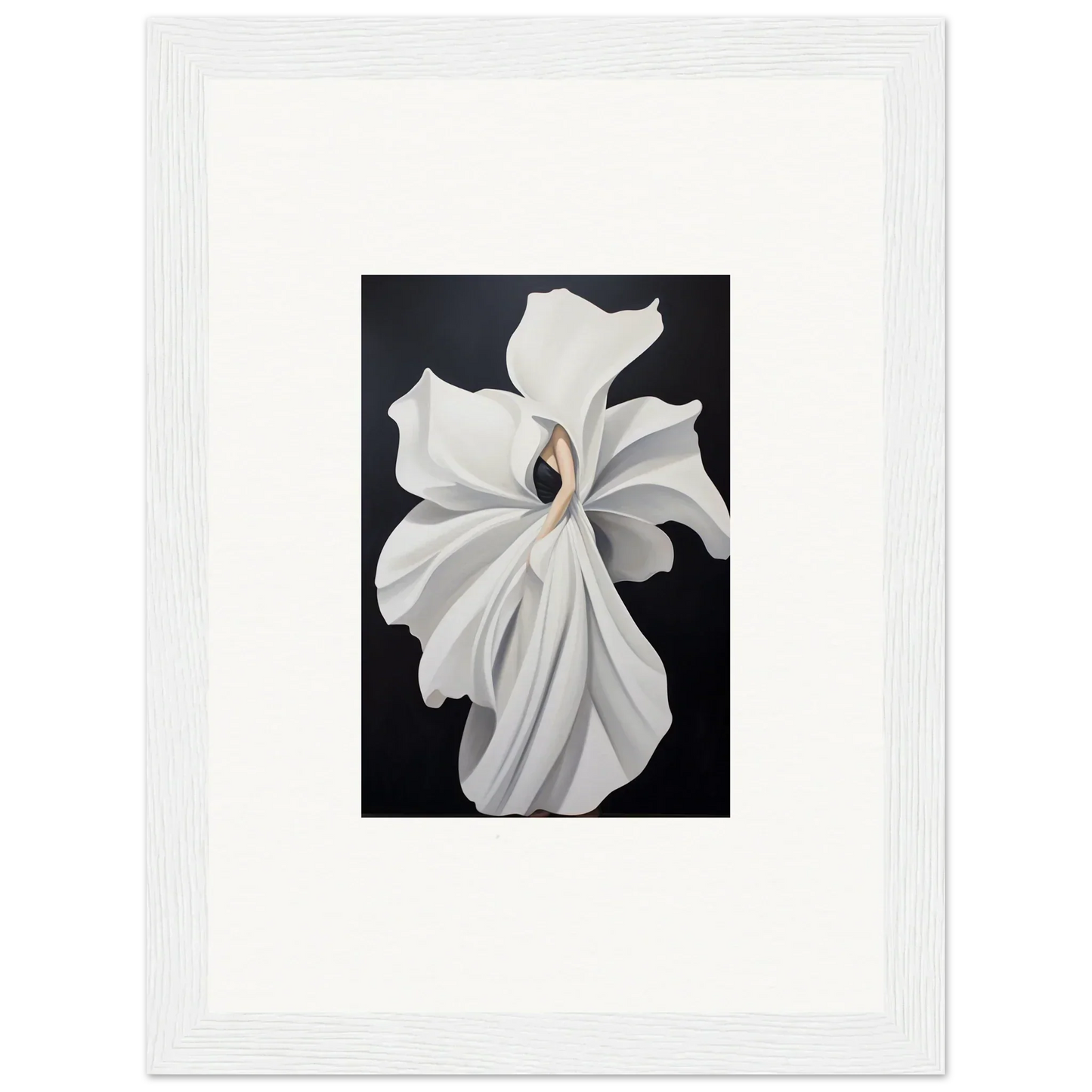 White orchid flower with delicate petals for petal fluidity room decor and framed wall art