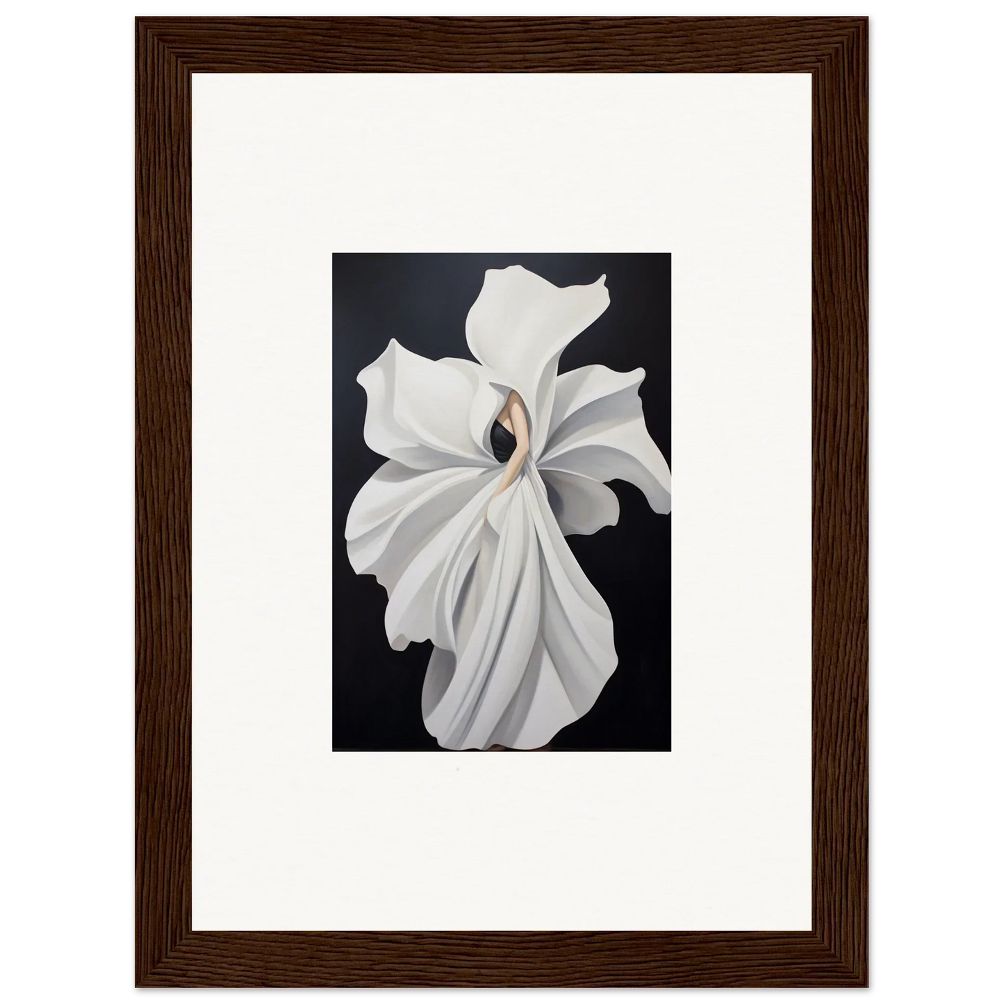 Elegant white orchid with ruffled petals showcasing petal fluidity for room decor