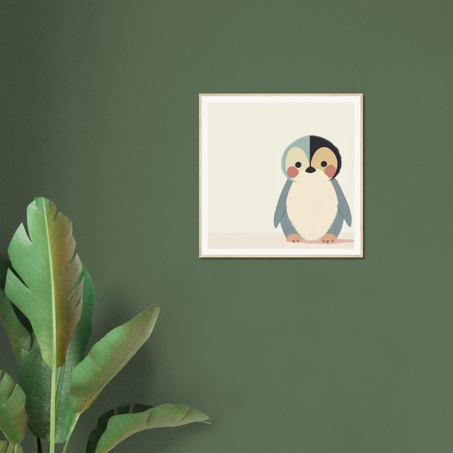 Cute minimalist cartoon penguin artwork for Teal Reverie Tango product