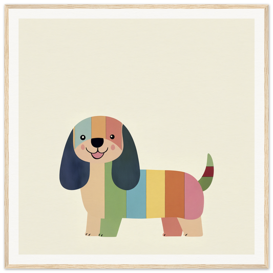Colorful Technicolor Dog with long floppy ears in special edition art™ design